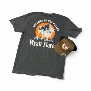 Wyatt Flores Plains Buffalo Tour T-Shirt and Hat. Size Large Shirt Both NEW